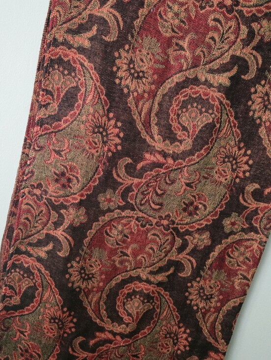 Accessories - Vintage Bohemian Rich Red, Orange, Rustic Earthy Boho Paisley Pashmina Scarf